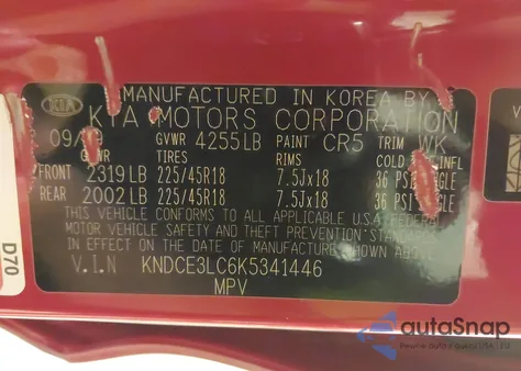 2019 Kia Niro Touring/Ex Premium from USA, damaged, VIN KNDCE3LC6K5341446